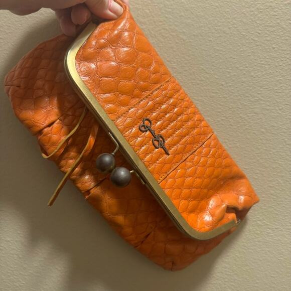 Jessica Simpson Textured Orange Clutch - Picture 1 of 2